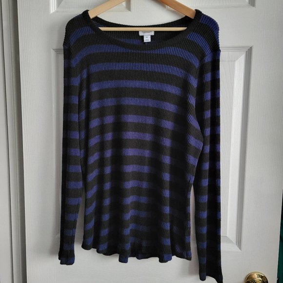 Soft Stripped Long Sleeve Top - Picture 1 of 6
